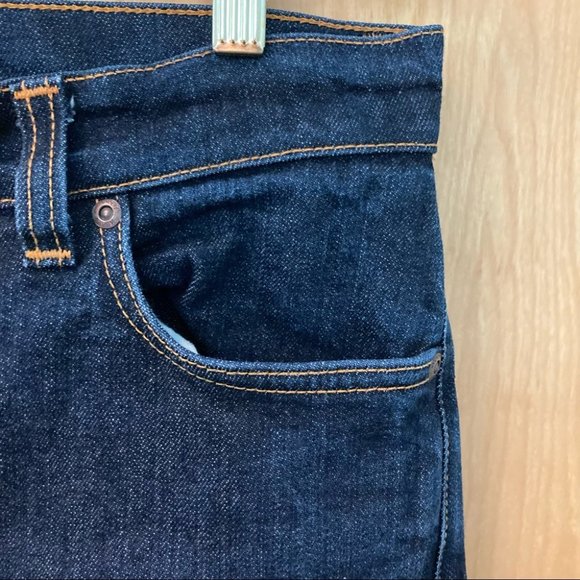 NUDIE Sz 31 x  30 Brute Knut Dry Navy Comfort Tapered Skinny Dark Wash Jeans - Picture 5 of 7